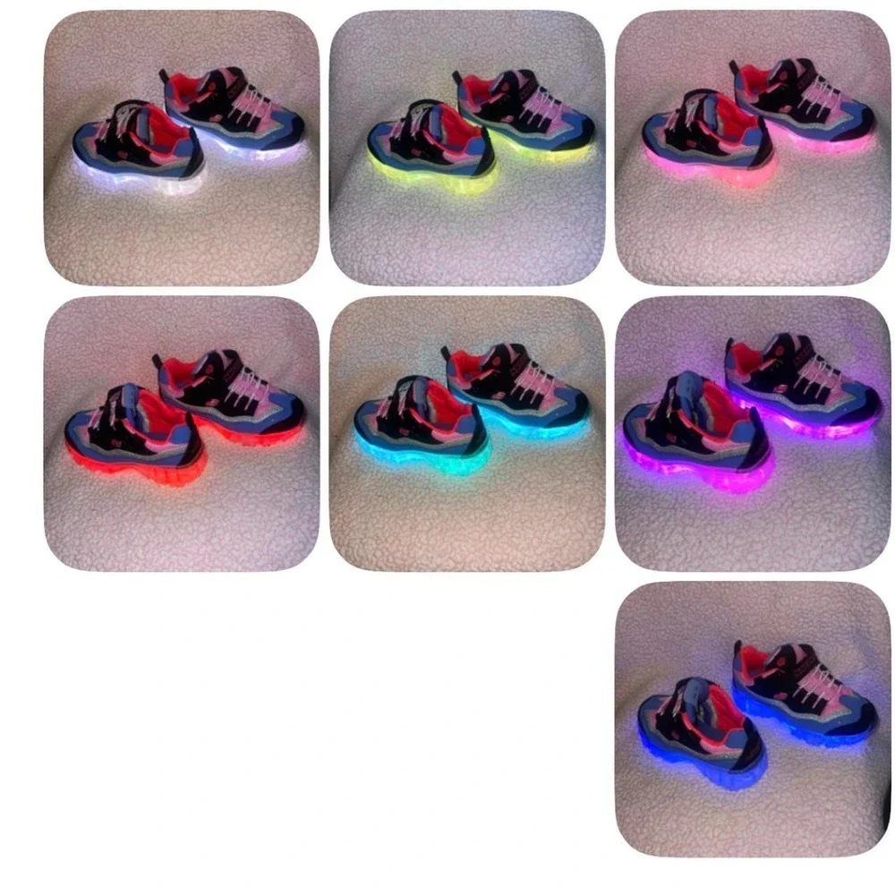 Skechers S Lights Ice D'Lites  Rechargeable Light Up Sneakers Kids Size 1